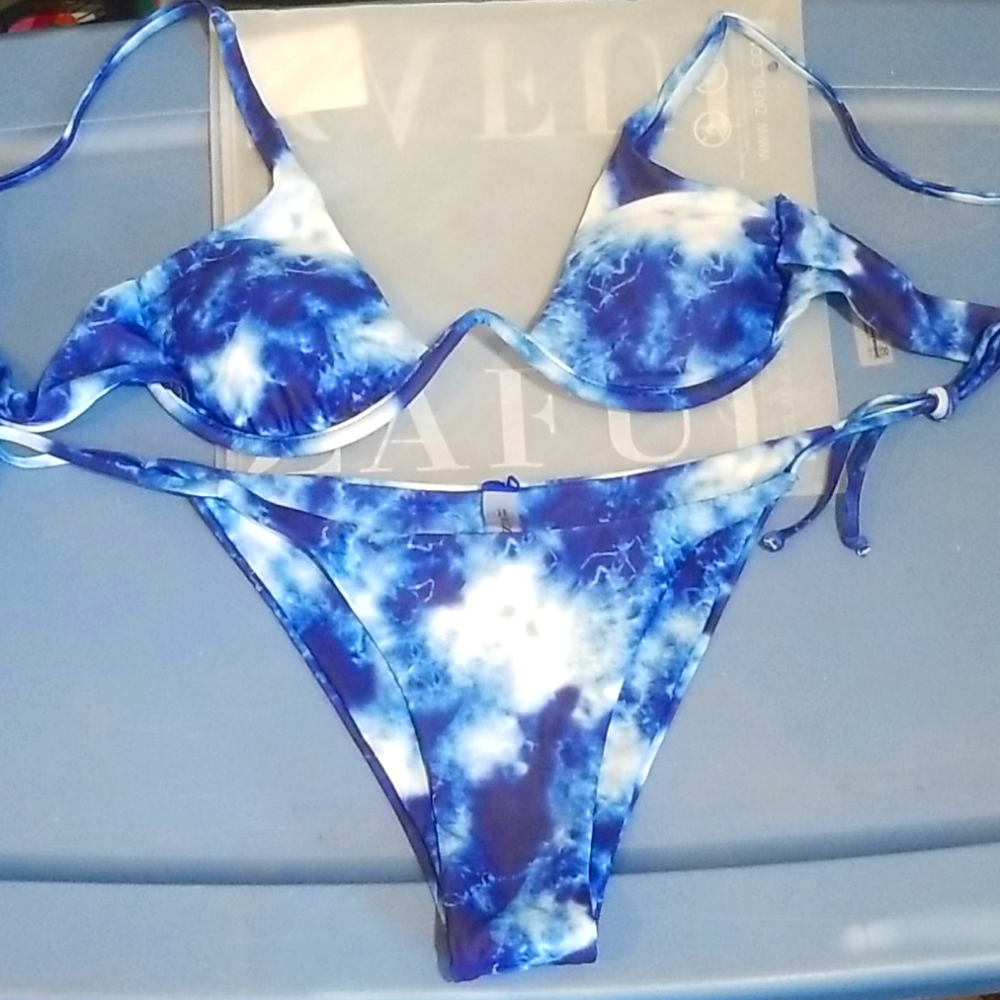 Brand new Zaful blue tie dye bathing suit